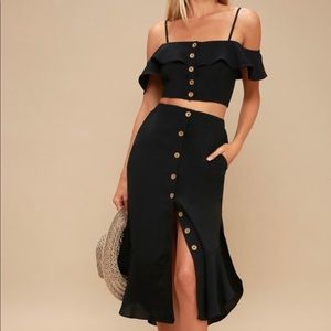 Lulus - Malta Off-the-Shoulder Two-Piece Dress